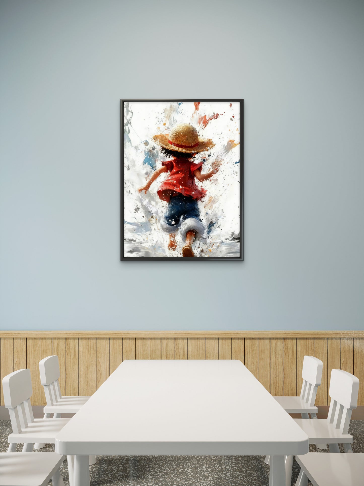 Luffy Running-Luxury-Kids & Whimsical-3D Textured Wall Art | UV Embossed Canvas Wall Frame for Kids room