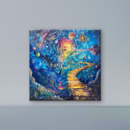joy-is-journey-Cosmic & Fantasy-3D Textured Wall Art | UV Embossed Canvas Wall Frame for Kids room  and bed room