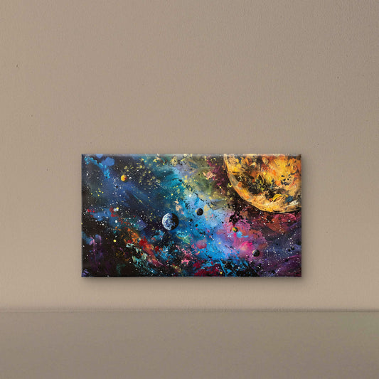 -planet-with-universe-background-Premium-Cosmic & Fantasy-3D Textured Wall Art | UV Embossed Canvas Wall Frame for Kids room and bed room