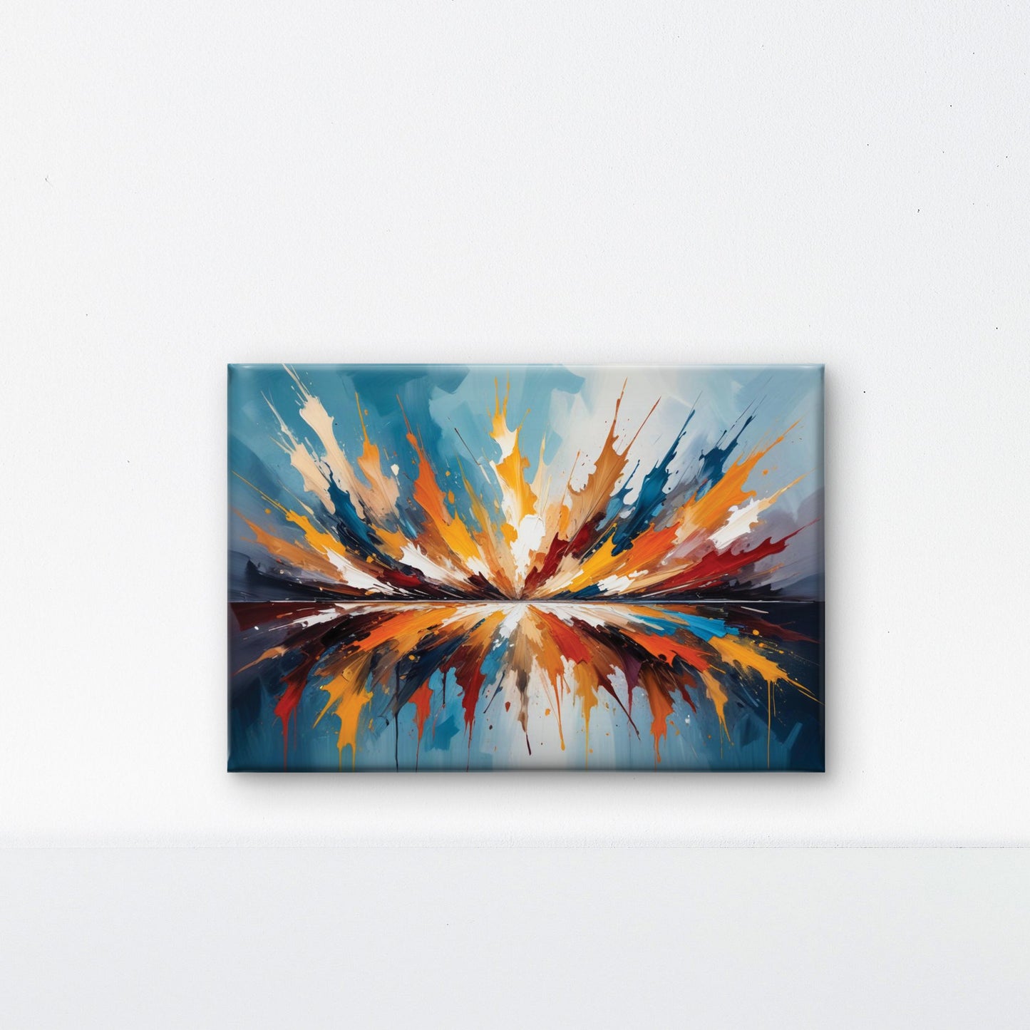 Sunset-with-reflection-sunset-Premium-Cosmic & Fantasy-3D Textured Wall Art | UV Embossed Canvas Wall Frame for Kids room and living room