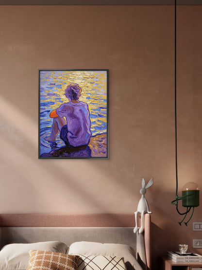 Alone boy-Premium-Kids & Whimsical-3D Textured Wall Art | UV Embossed Canvas Wall Frame for Kids room