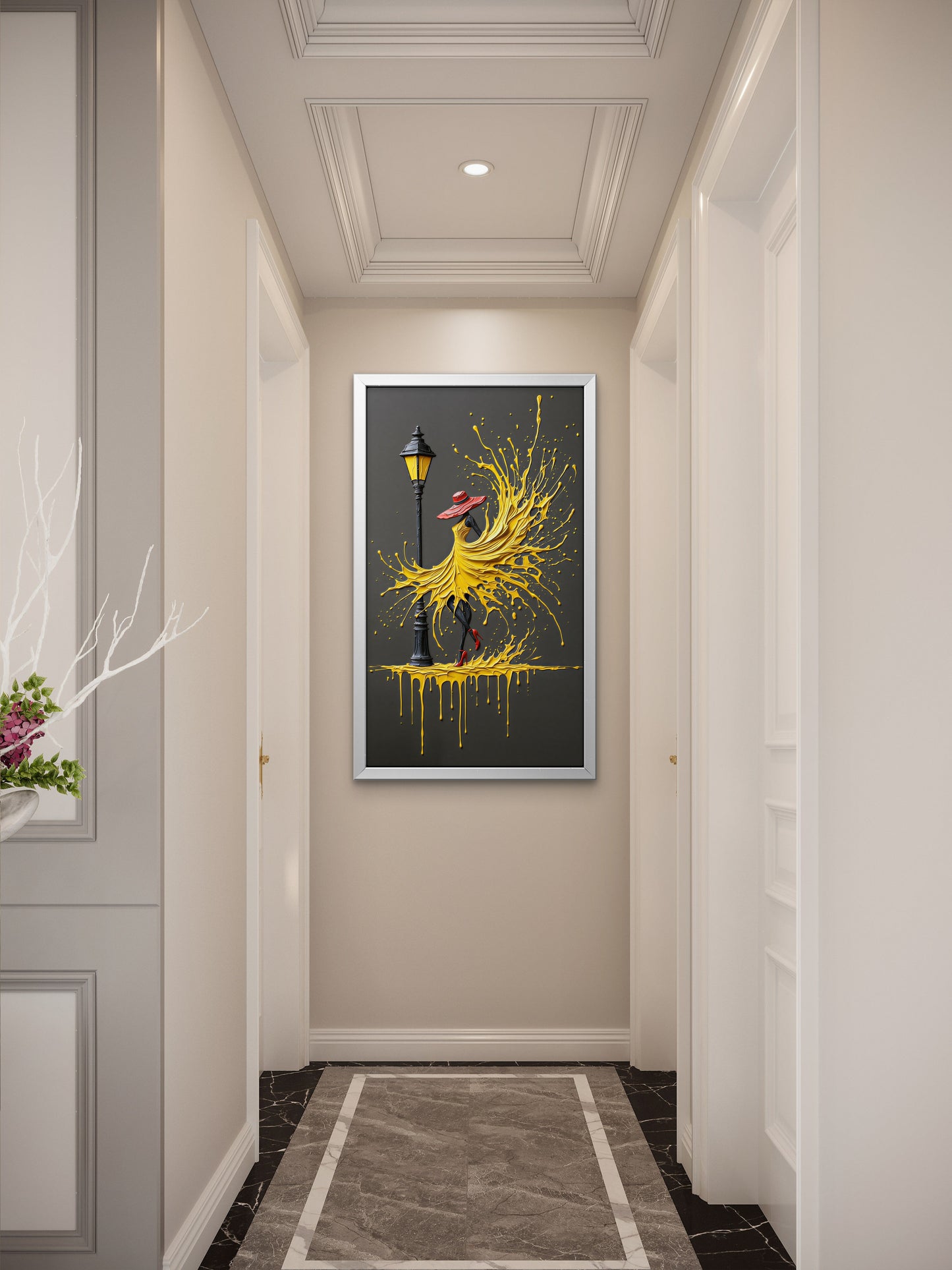 A-woman-with-black-legs-red-high-heels-Luxurious-Lifestyle & Hobbies-3D Textured Wall Art | UV Embossed Canvas Wall Frame for Home decor and living room