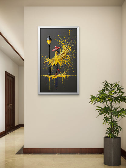 A-woman-with-black-legs-red-high-heels-Luxurious-Lifestyle & Hobbies-3D Textured Wall Art | UV Embossed Canvas Wall Frame for Home decor and living room