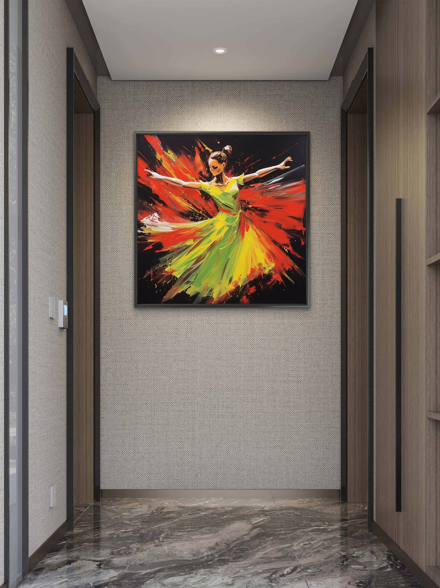 vibrant-ballerina-abstract-inspired-by-dance-Luxurious-Lifestyle & Hobbies-3D Textured Wall Art | UV Embossed Canvas Wall Frame for Kids room and home decor