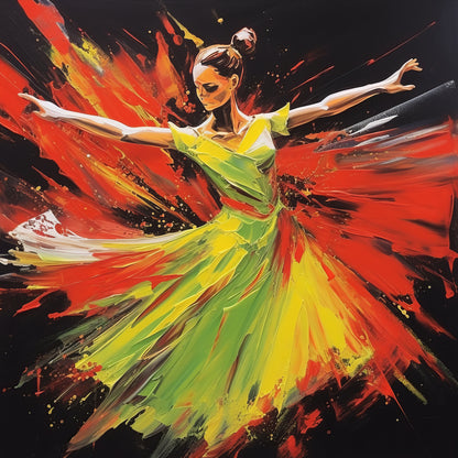 vibrant-ballerina-abstract-inspired-by-dance-Luxurious-Lifestyle & Hobbies-3D Textured Wall Art | UV Embossed Canvas Wall Frame for Kids room and home decor