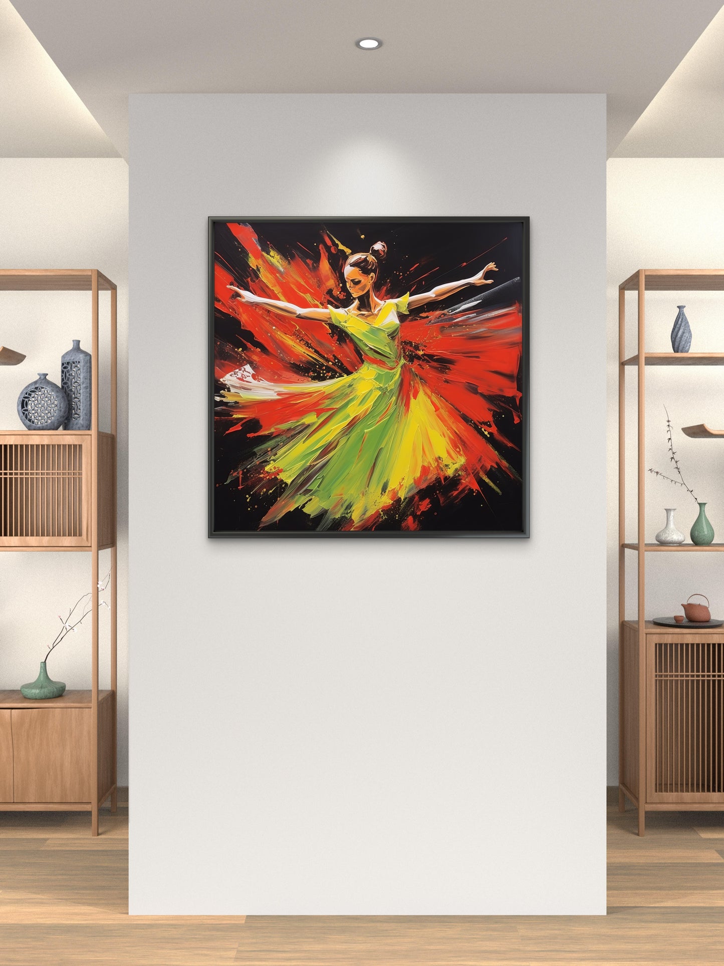 vibrant-ballerina-abstract-inspired-by-dance-Luxurious-Lifestyle & Hobbies-3D Textured Wall Art | UV Embossed Canvas Wall Frame for Kids room and home decor