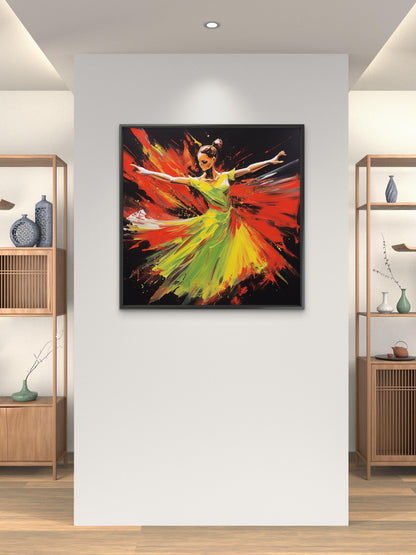 vibrant-ballerina-abstract-inspired-by-dance-Luxurious-Lifestyle & Hobbies-3D Textured Wall Art | UV Embossed Canvas Wall Frame for Kids room and home decor