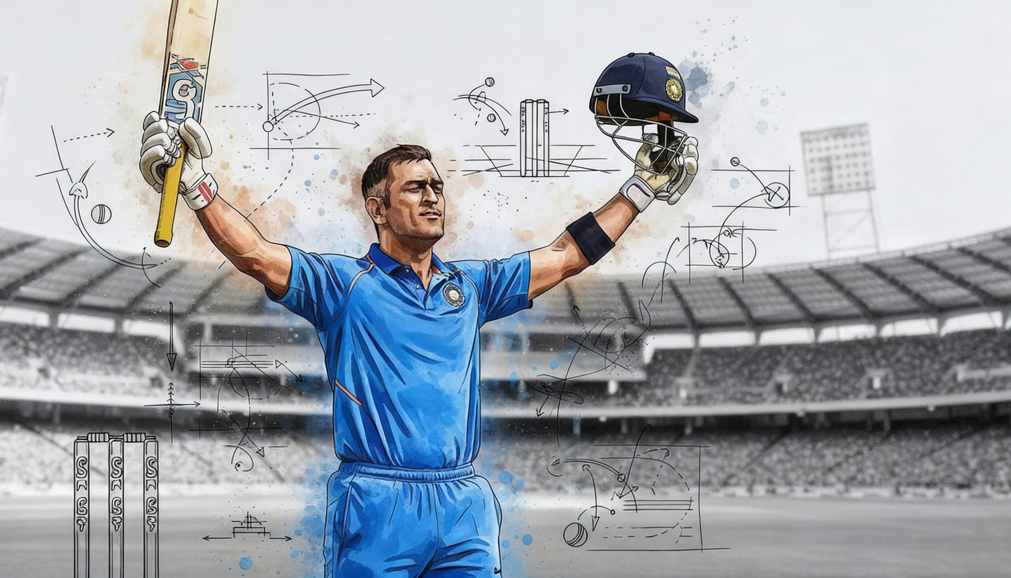 MS Dhoni-Luxurious-Lifestyle & Hobbies-3D Textured Wall Art | UV Embossed Canvas Wall Frame for Kids room and Sports area
