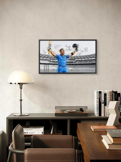MS Dhoni-Luxurious-Lifestyle & Hobbies-3D Textured Wall Art | UV Embossed Canvas Wall Frame for Kids room and Sports area