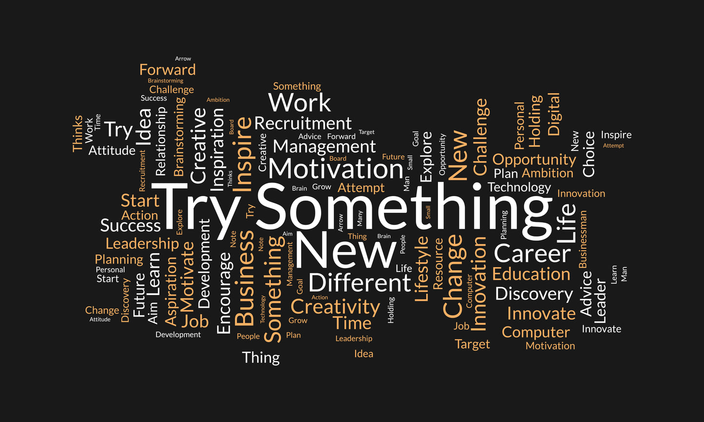 Try Something New-Luxurious-Motivational & Typography| 3D Textured Wall Art | UV Printed Embossed Canvas Wall Frame for Office,Meditation Space