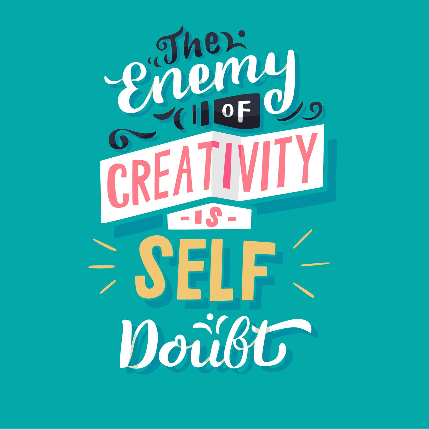 creativity quote inspirational-Luxurious-Motivational & Typography| 3D Textured Wall Art | UV Printed Embossed Canvas Wall Frame for Home Decor,Living Room