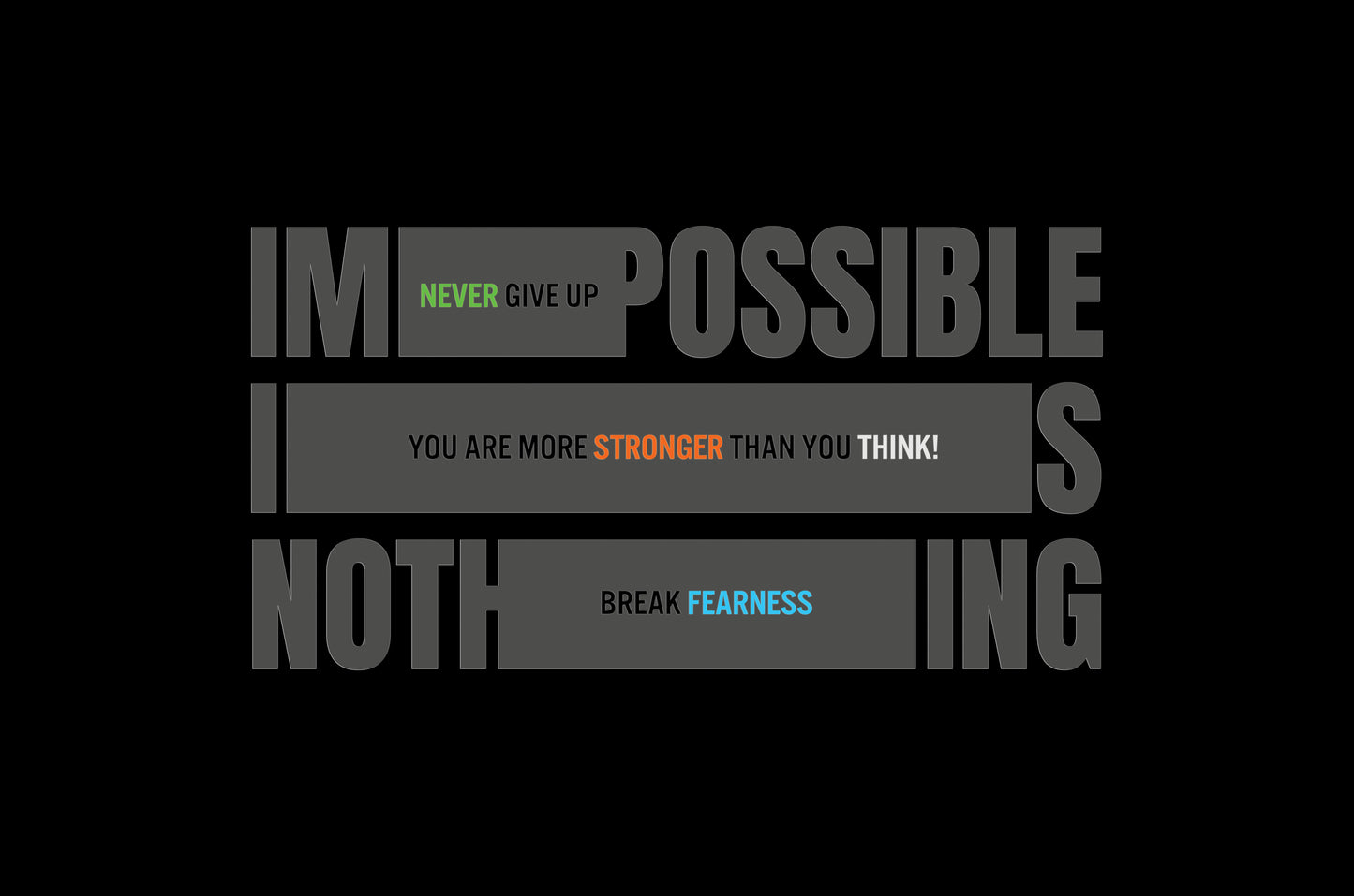nothing is impossible-Luxurious-Motivational & Typography| 3D Textured Wall Art | UV Printed Embossed Canvas Wall Frame for Office,Meditation Space