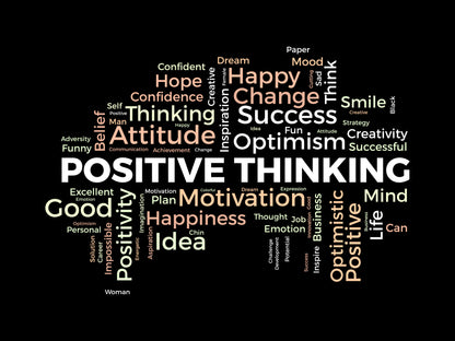 positive_thinking-Luxurious-Motivational & Typography| 3D Textured Wall Art | UV Printed Embossed Canvas Wall Frame for Office,Meditation Space