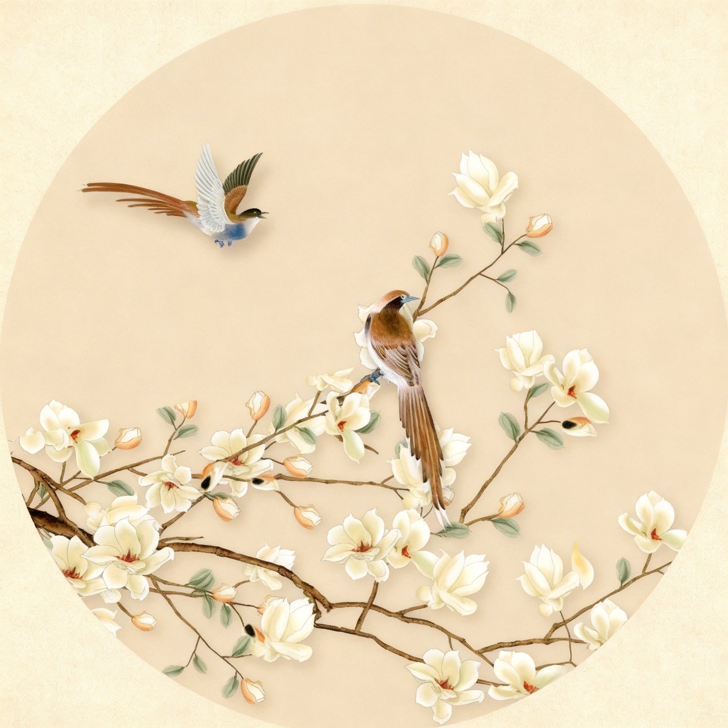 Magnolias in Bloom-Luxurious | 3D Textured Wall Art | UV Printed Embossed Canvas Wall Frame for living room,home decor