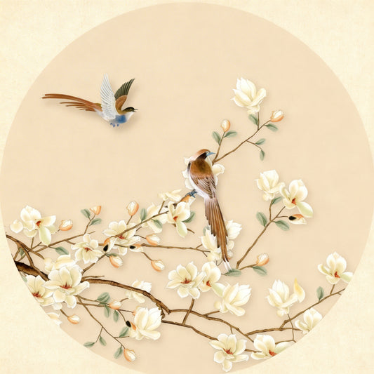 Magnolias in Bloom-Luxurious | 3D Textured Wall Art | UV Printed Embossed Canvas Wall Frame for living room,home decor