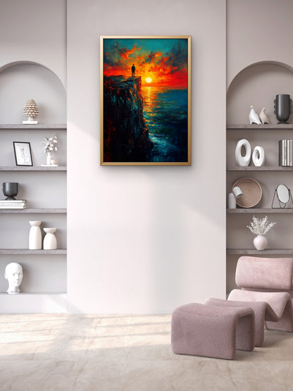 Meadow of the Swirling Skies-Luxury-Cosmic & Fantasy-3D Textured Wall Art | UV Embossed Canvas Wall Frame for Kids room  and living room