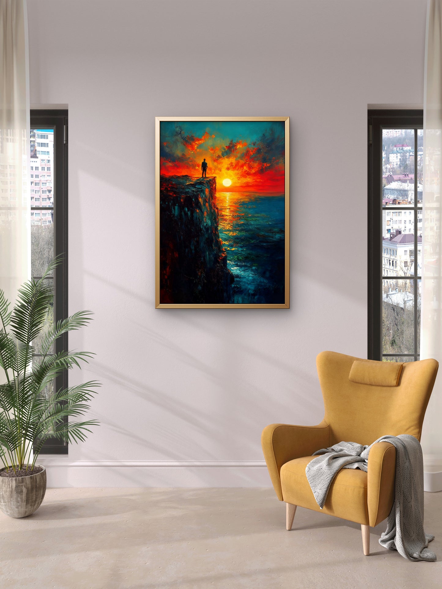Meadow of the Swirling Skies-Luxury-Cosmic & Fantasy-3D Textured Wall Art | UV Embossed Canvas Wall Frame for Kids room  and living room