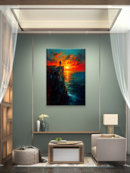 Meadow of the Swirling Skies-Luxury-Cosmic & Fantasy-3D Textured Wall Art | UV Embossed Canvas Wall Frame for Kids room  and living room