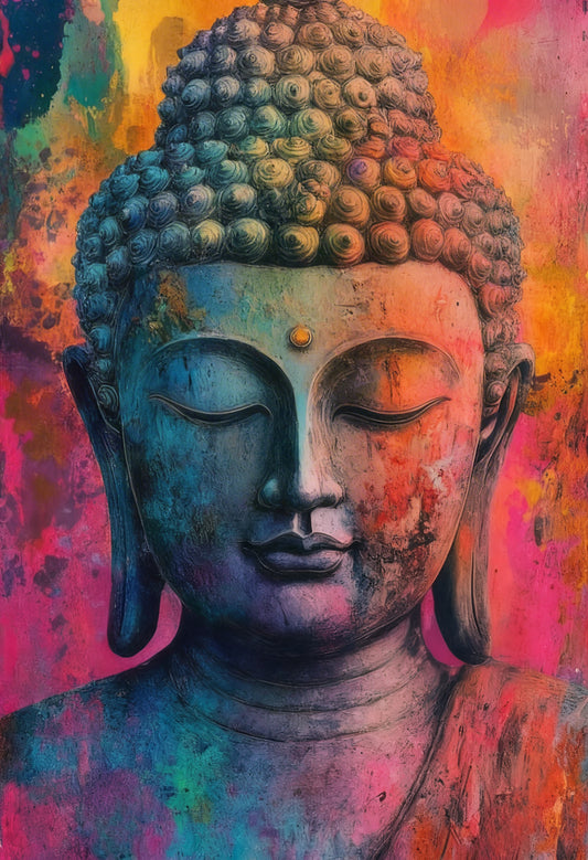 Meditating Buddha Modern Spiritul-Luxurious-Serenity & Wellness-3D Textured Wall Art | UV Embossed Canvas Wall Frame for Meditation Space