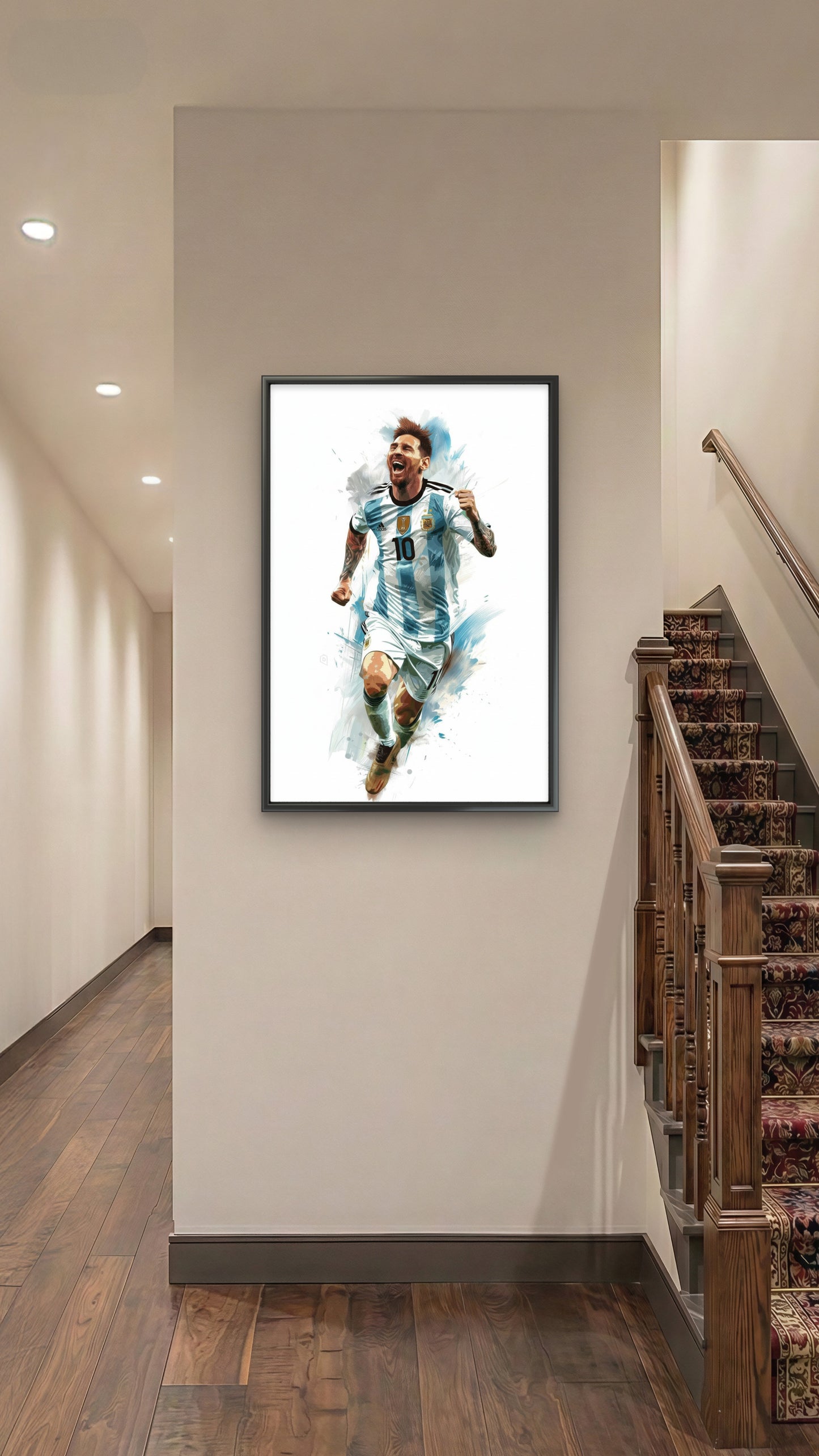 Messi Argentina Champions-Luxurious-Lifestyle & Hobbies-3D Textured Wall Art | UV Embossed Canvas Wall Frame for Kids room and Sports area