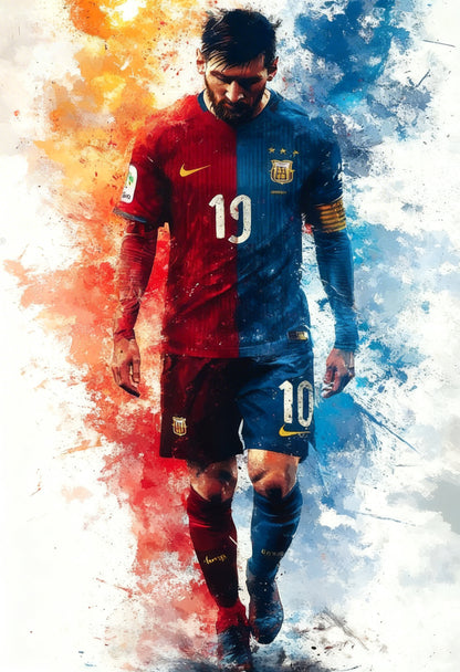 Messi The Journey-Luxurious-Lifestyle & Hobbies-3D Textured Wall Art | UV Embossed Canvas Wall Frame for Kids room and Sports area