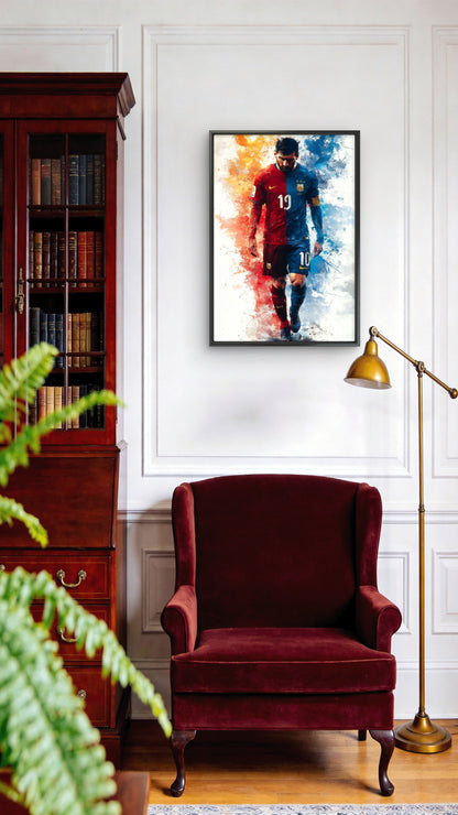 Messi The Journey-Luxurious-Lifestyle & Hobbies-3D Textured Wall Art | UV Embossed Canvas Wall Frame for Kids room and Sports area