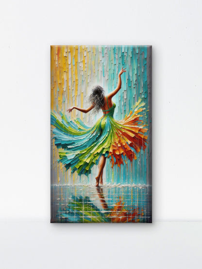 Modern_Ballerina_Impasto_Rain-Luxurious-Lifestyle & Hobbies-3D Textured Wall Art | UV Embossed Canvas Wall Frame for Home decor and living room