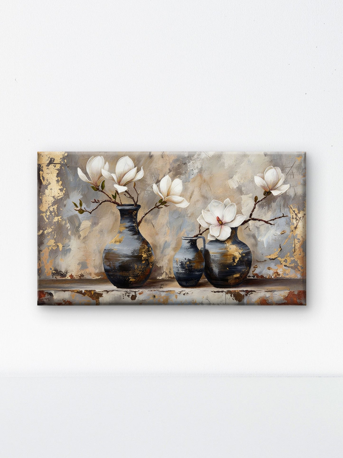 Modern_Gilded_Botanical-Pot-Elegant-Floral & Botanical-3D Textured Wall Art | UV Embossed Canvas Wall Frame for home decor and living room