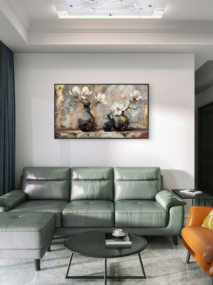 Modern_Gilded_Botanical-Pot-Elegant-Floral & Botanical-3D Textured Wall Art | UV Embossed Canvas Wall Frame for home decor and living room