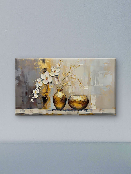Modern_Gold_Leaf-Premium-Floral & Botanical-3D Textured Wall Art | UV Embossed Canvas Wall Frame for Living room and bed room