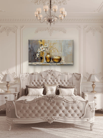 Modern_Gold_Leaf-Premium-Floral & Botanical-3D Textured Wall Art | UV Embossed Canvas Wall Frame for Living room and bed room