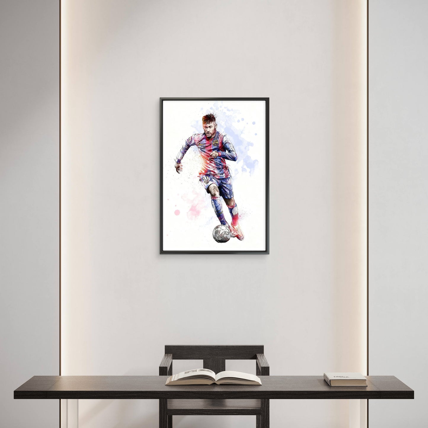 Neymar Sport Illustration-Luxurious-Lifestyle & Hobbies-3D Textured Wall Art | UV Embossed Canvas Wall Frame for Kids room and Sports area