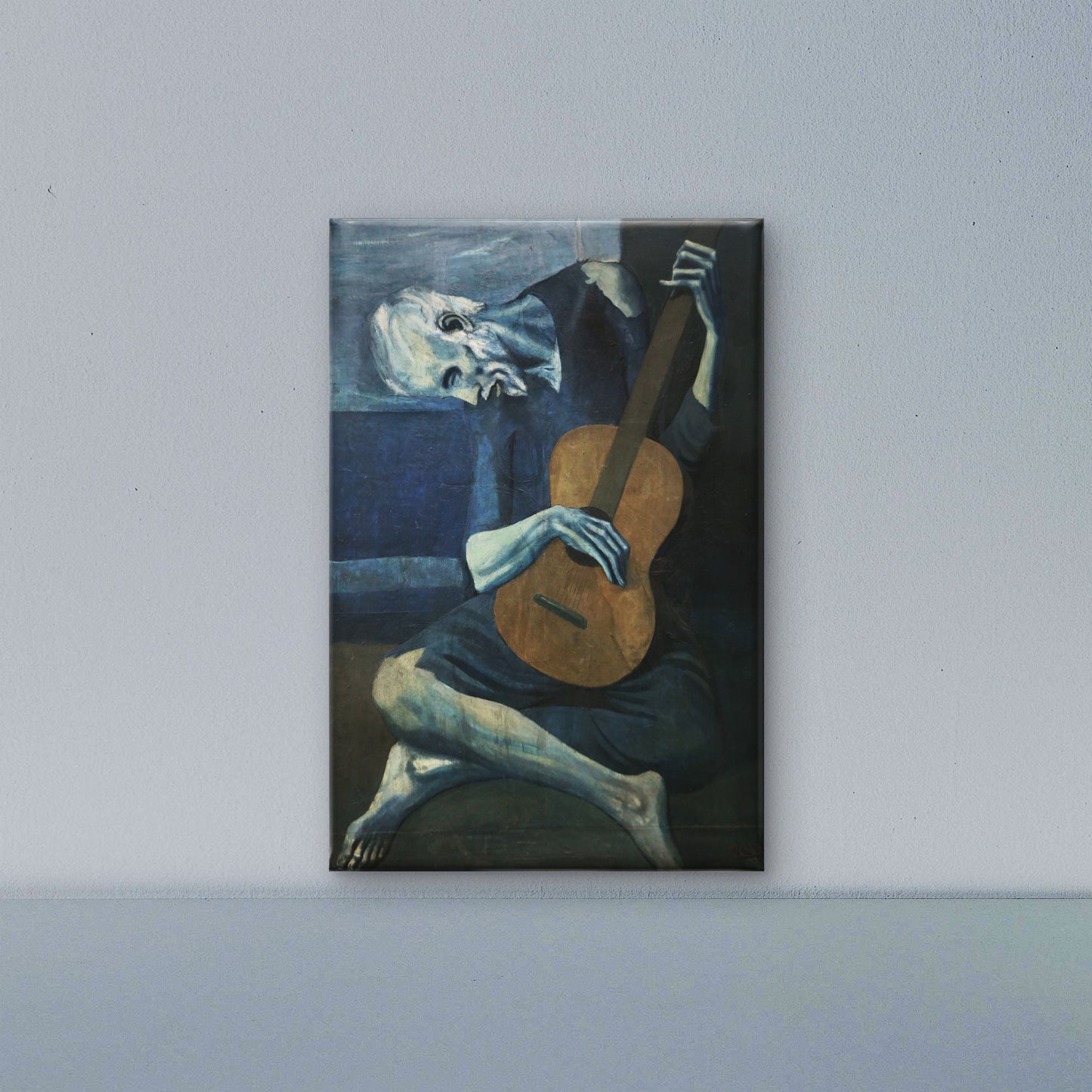 Old_guitarist_chicago-Luxurious-Modern Art & Abstract| 3D Textured Wall Art | UV Printed Embossed Canvas Wall Frame for Office,Meditation Space