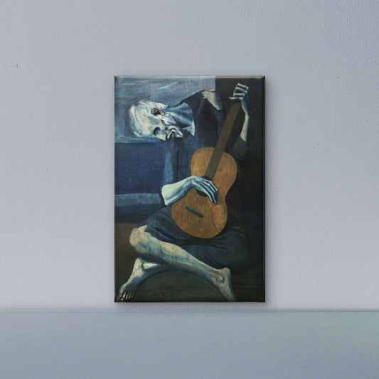 Old_guitarist_chicago-Luxurious-Modern Art & Abstract| 3D Textured Wall Art | UV Printed Embossed Canvas Wall Frame for Office,Meditation Space