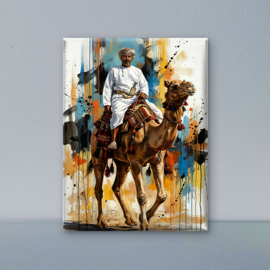 Omani Heritage Modern Art-Luxurious-Indian Culture &  Folk Art 3D Textured Wall Art | UV Printed Embossed Canvas Wall Frame for Home Decor,living Room