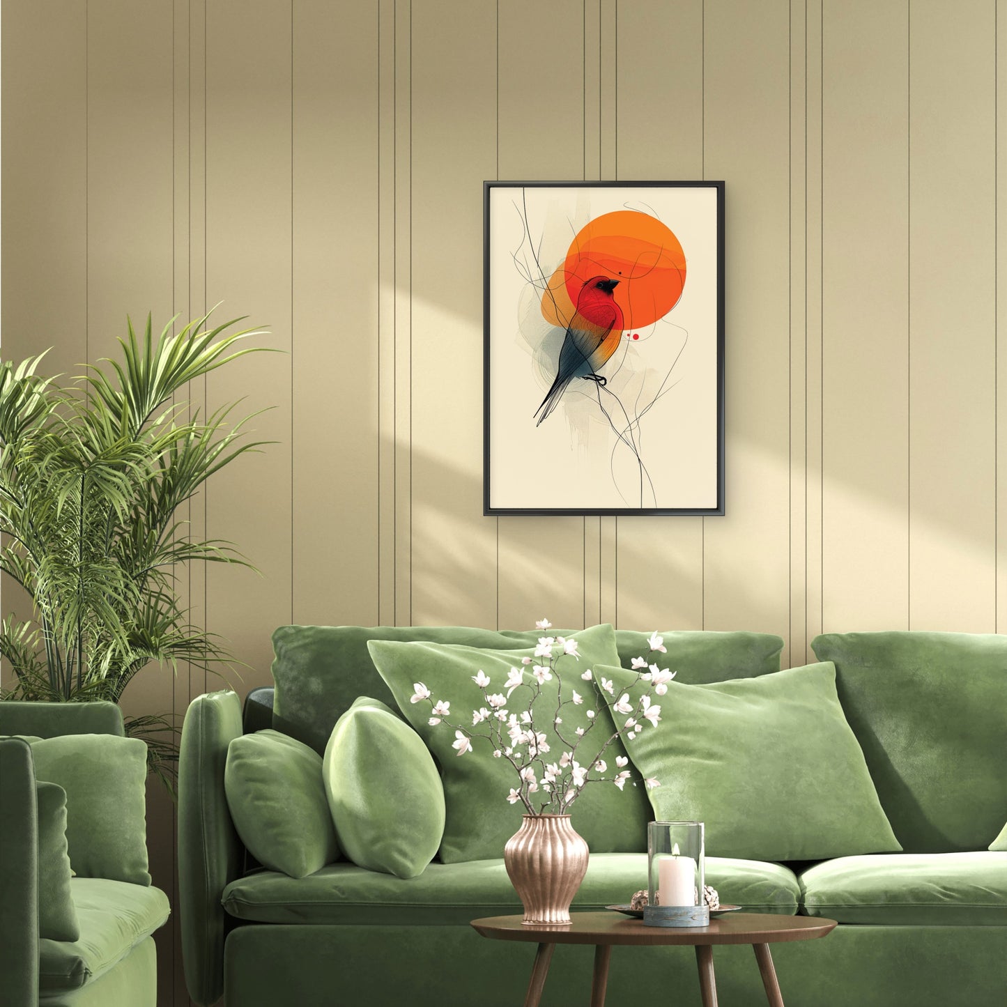 Painted finch-Luxurious-Wildlife & Animals-3D Textured Wall Art | UV Embossed Canvas Wall Frame for Home decor