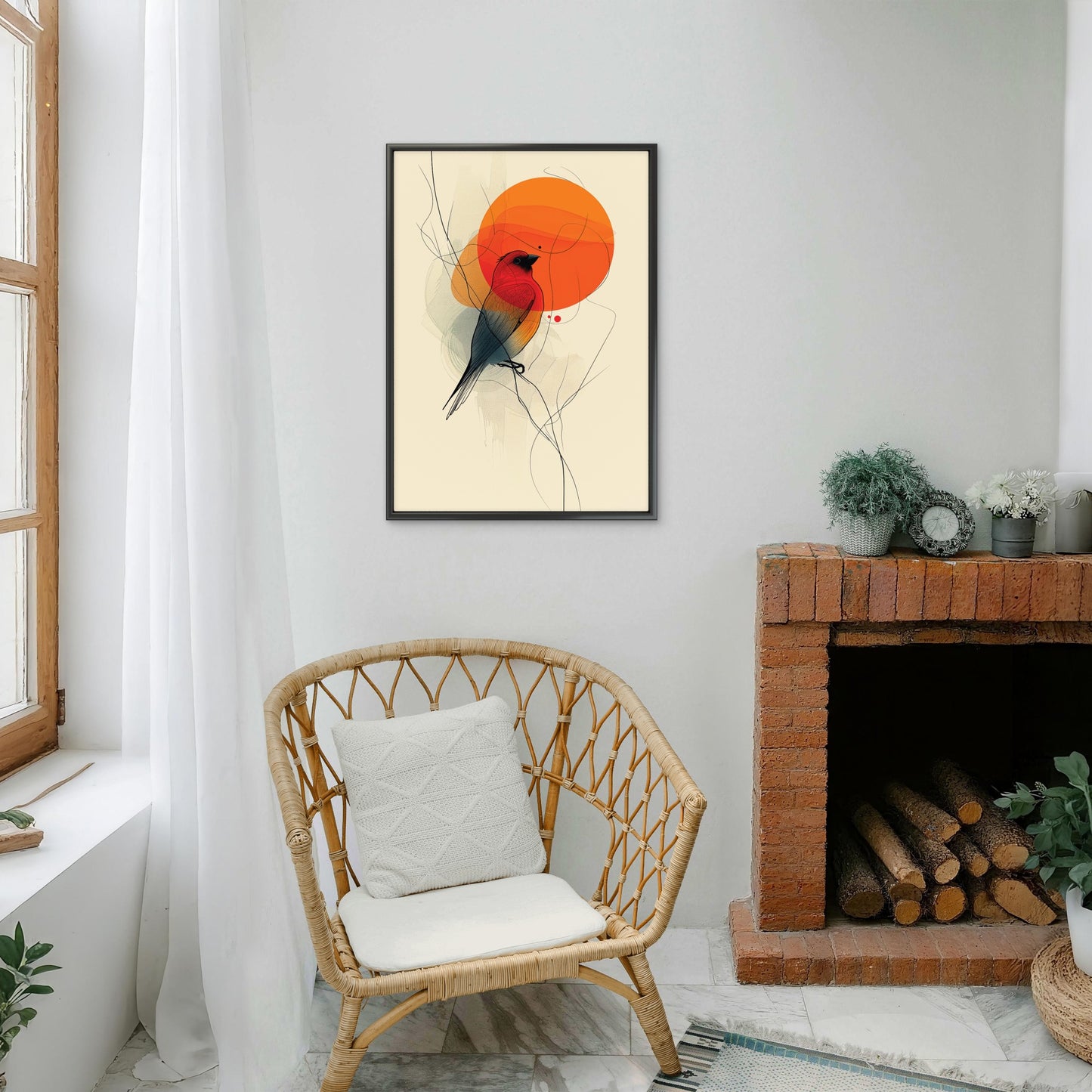 Painted finch-Luxurious-Wildlife & Animals-3D Textured Wall Art | UV Embossed Canvas Wall Frame for Home decor