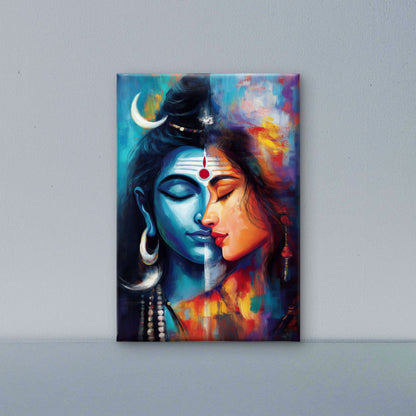 Parvati Parameswar Spiritual Digital art work-Luxurious-Spiritual & Mindful 3D Textured Wall Art | UV Printed Embossed Canvas Wall Frame for Prayer room ,Meditation Space