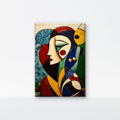 Picasso Style Cubist Face-Luxurious-Modern Art & Abstract| 3D Textured Wall Art | UV Printed Embossed Canvas Wall Frame for Office,Meditation Space