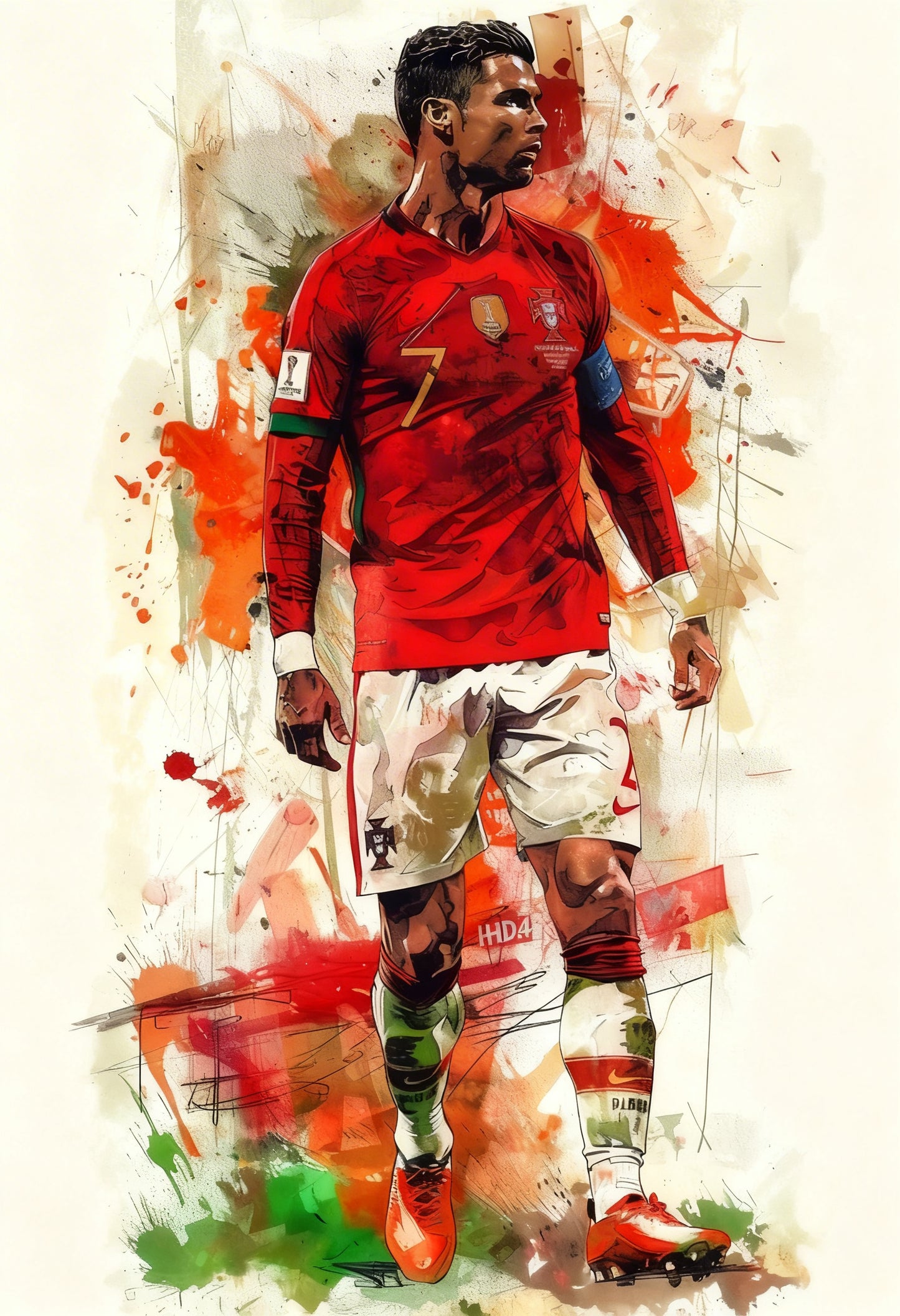 Portuguese Legend Sports-Luxurious-Lifestyle & Hobbies-3D Textured Wall Art | UV Embossed Canvas Wall Frame for Kids room and Sports area