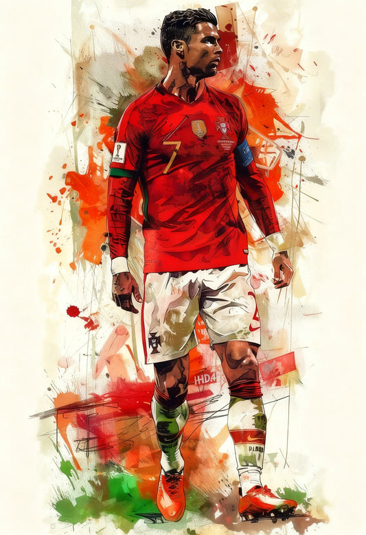 Portuguese Legend Sports-Luxurious-Lifestyle & Hobbies-3D Textured Wall Art | UV Embossed Canvas Wall Frame for Kids room and Sports area