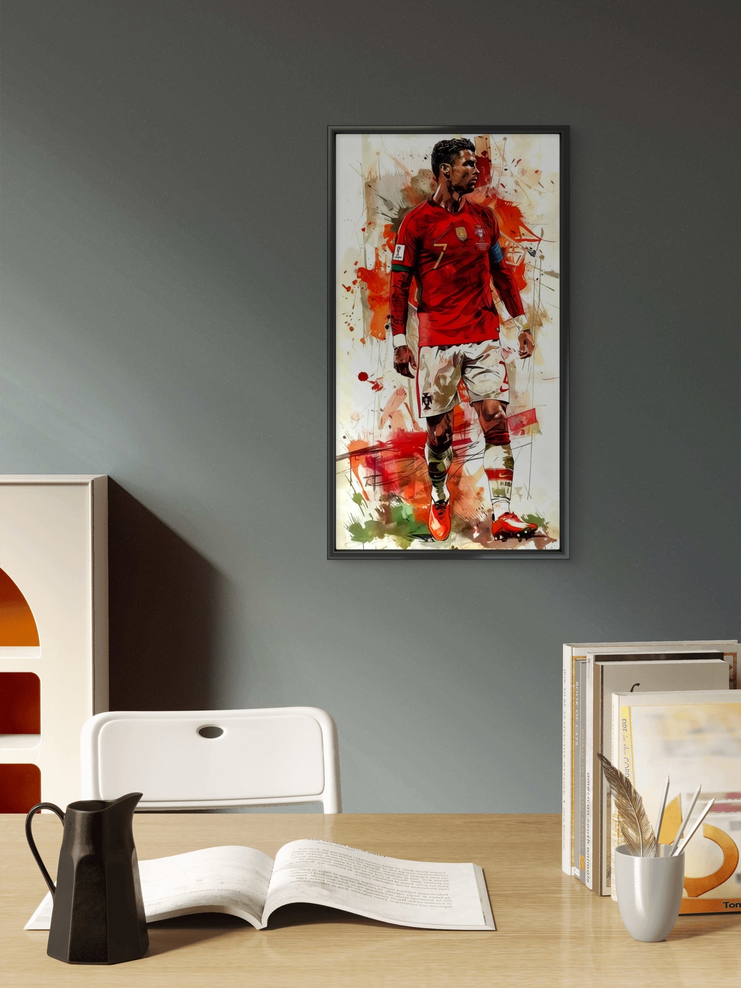Portuguese Legend Sports-Luxurious-Lifestyle & Hobbies-3D Textured Wall Art | UV Embossed Canvas Wall Frame for Kids room and Sports area