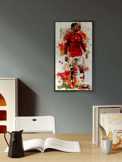 Portuguese Legend Sports-Luxurious-Lifestyle & Hobbies-3D Textured Wall Art | UV Embossed Canvas Wall Frame for Kids room and Sports area