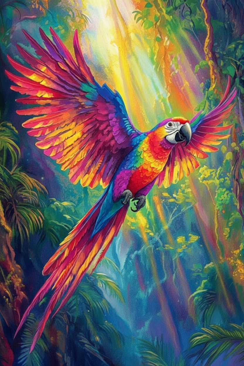 Prismatic Flight-Luxurious-Wildlife & Animals-3D Textured Wall Art | UV Embossed Canvas Wall Frame for Home decor