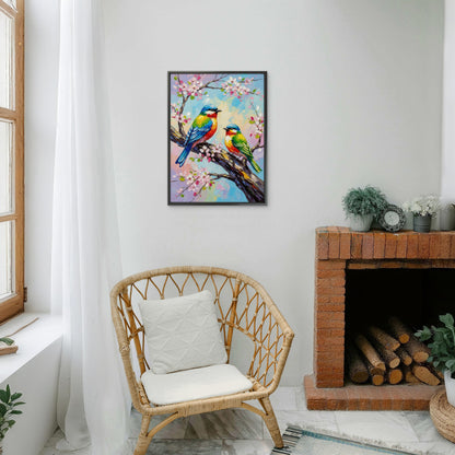 Rainbow Songbirds-Luxurious-Wildlife & Animals-3D Textured Wall Art | UV Embossed Canvas Wall Frame for Home decor