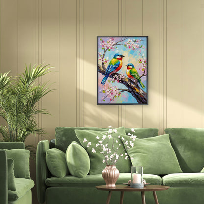 Rainbow Songbirds-Luxurious-Wildlife & Animals-3D Textured Wall Art | UV Embossed Canvas Wall Frame for Home decor