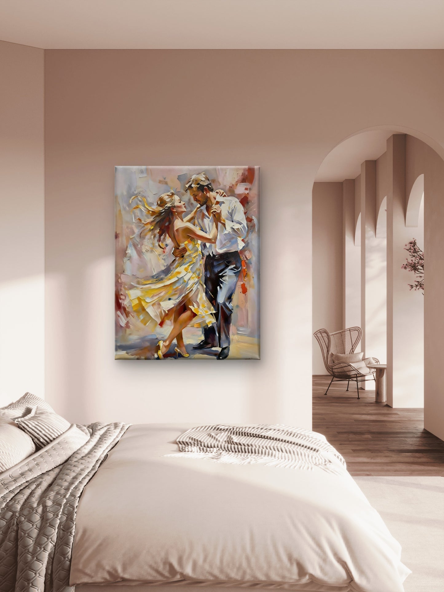 Romantic_Waltz_Couple_Dance-Luxurious-Love & Togetherness-3D Textured Wall Art | UV Embossed Canvas Wall Frame for bed room