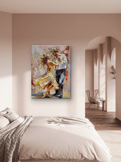 Romantic_Waltz_Couple_Dance-Luxurious-Love & Togetherness-3D Textured Wall Art | UV Embossed Canvas Wall Frame for bed room
