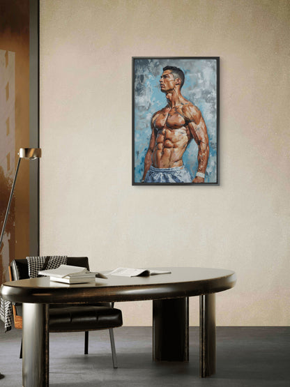 Ronaldo Standing Portrait-Luxurious-Lifestyle & Hobbies-3D Textured Wall Art | UV Embossed Canvas Wall Frame for Kids room and Sports area