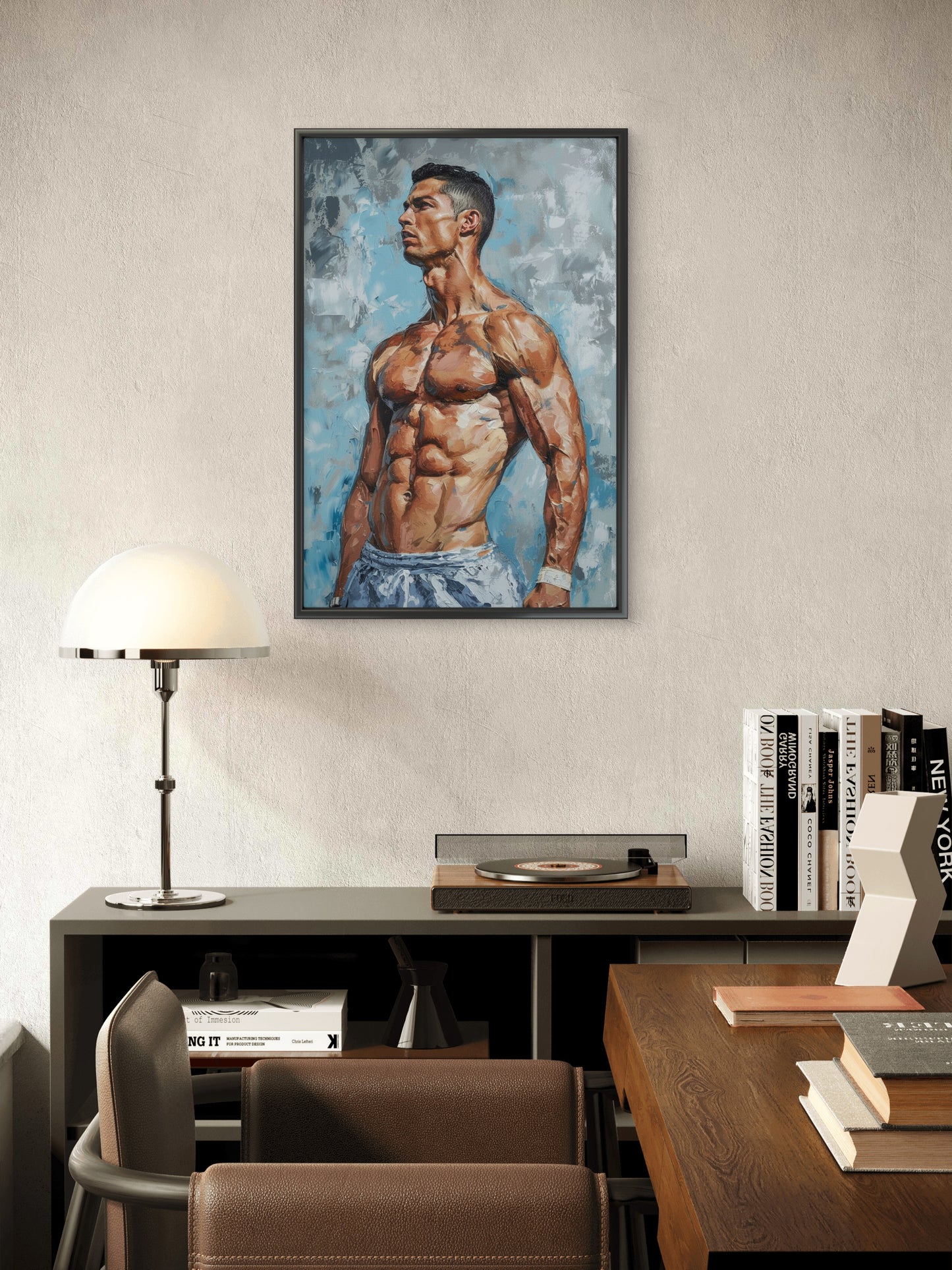 Ronaldo Standing Portrait-Luxurious-Lifestyle & Hobbies-3D Textured Wall Art | UV Embossed Canvas Wall Frame for Kids room and Sports area